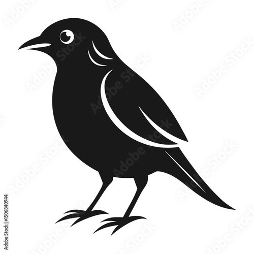 Bird silhouette vector Style with white background