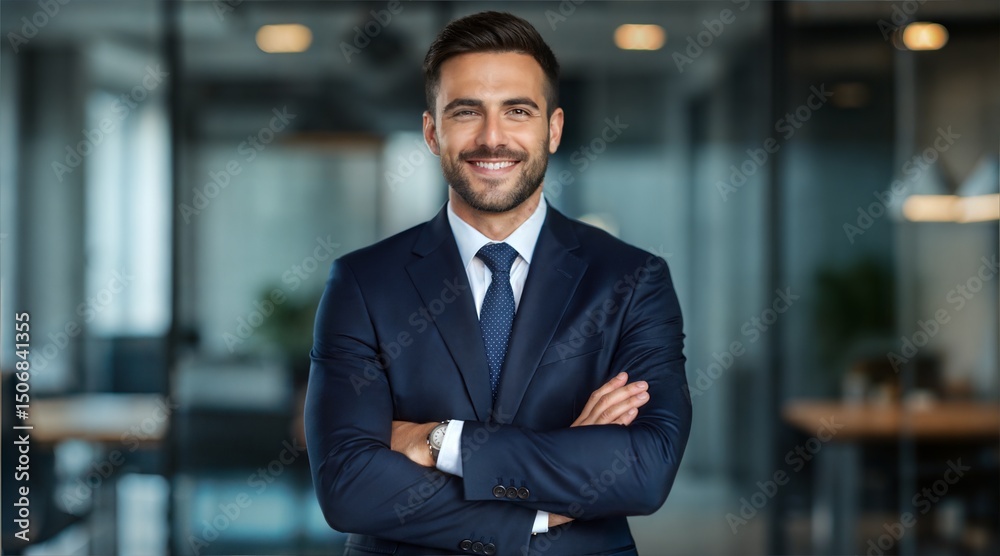 Fototapeta premium latin american man in business attire modern office