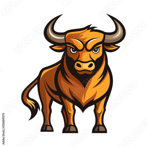 Bull illustration vector with white background