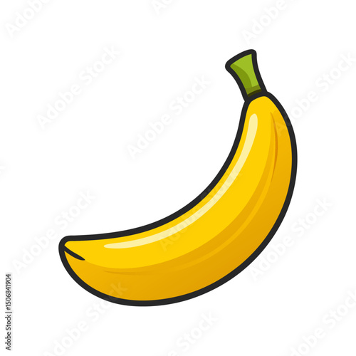 Banana illustration vector with white background