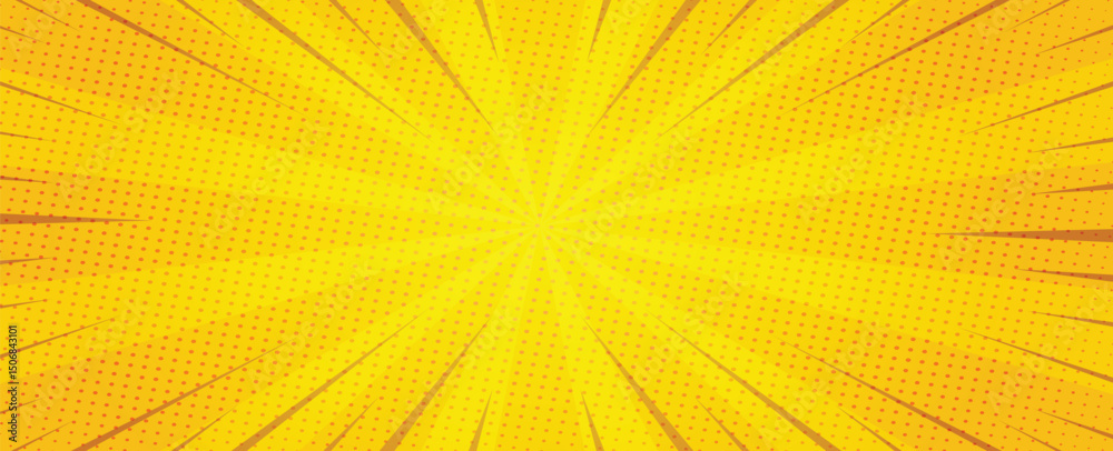 Naklejka premium abstract yellow comic zoom.