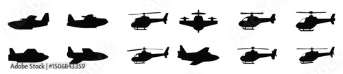Set of aircraft vector illustration