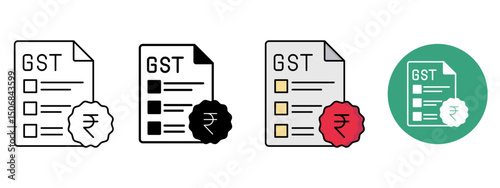 GST Icon Set – Line, Glyph, Fill & Background Styles