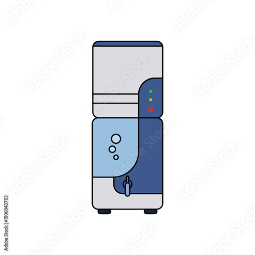 Home Water Purifier vector illustration in lineal color icon style, suitable for UI, infographic, and appliance-related designs.