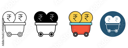 Save and Invest Icon Set – Line, Glyph, Fill & Background Styles