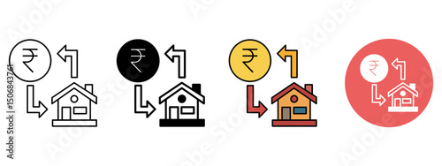 Property Transaction Icon Set – Line, Glyph, Fill & Background Styles