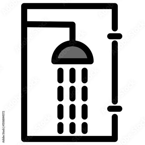 Shower cabinet icon symbol - Shower to get clean vector illustration