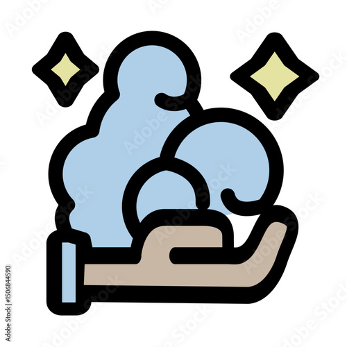 Wash hands with soap icon symbol - Washing hands clean with soap vector illustration