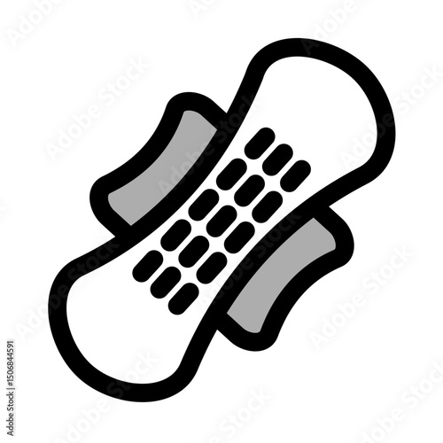 Sanitary napkin icon symbol - Sanitary napkin for human hygiene treatment vector illustration