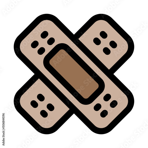Wound plaster icon symbol - First aid Wound plaster vector illustration.
