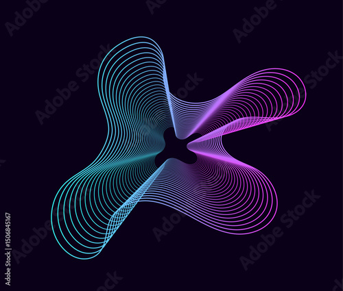 Music soundwave. Abstract music background with sound wave line. Vector
