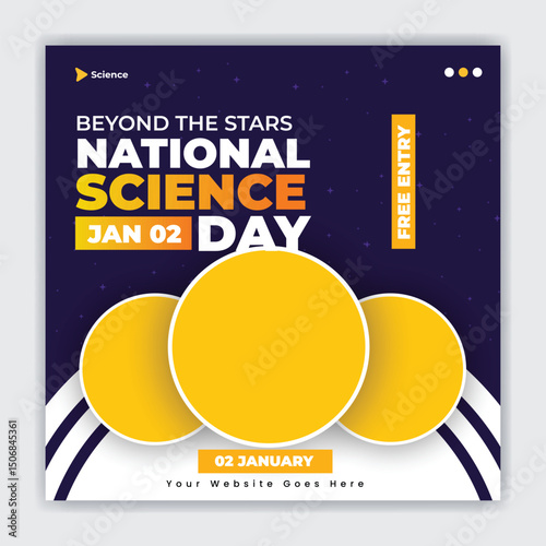 World National Science fiction day social media post imagy. Happy world science fiction day celebration
