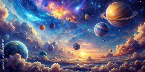Celestial Sunset Digital Pa...