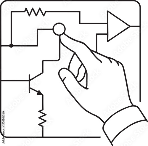 Hand activating operational amplifier circuit