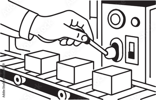 Hand Turning Automation Conveyor to transport product in line