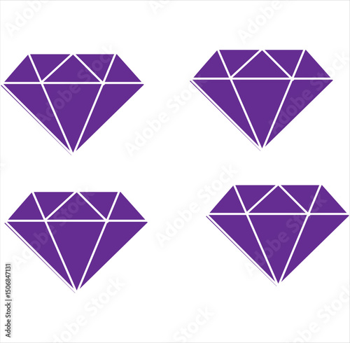Gem icon vector set. Geometric gems diamonds illustration sign collection. sapphire precious jewels symbol.