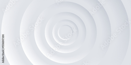 Fototapeta Naklejka Na Ścianę i Meble -  White geometric background concept. 3d circles illustration. Abstract creative texture for business template, vector illustration