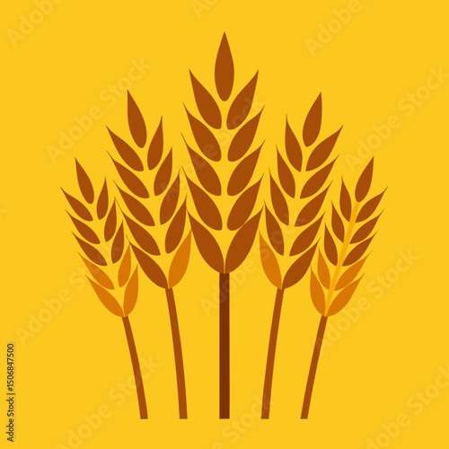 Set of multiple wheats ears  