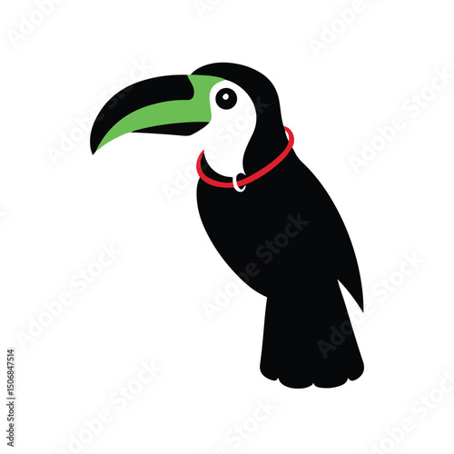 Colorful Toucan Bird Vector Illustration for Stickers, Tropical Designs, Jungle Themes, Clipart, Logos, Prints, Crafts, and Decorations photo