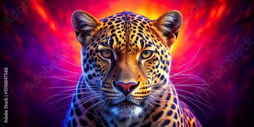 Fiery Leopard Portrait Digi...
