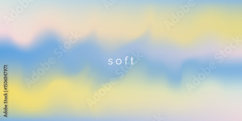 Abstract cirrus clouds. Light blue, pink color vector banner. Pastel gradient sky pattern. Blurred light fuzz colorful gradient background. Pastel smooth mesh shapes. Vector soft horizontal backdrop