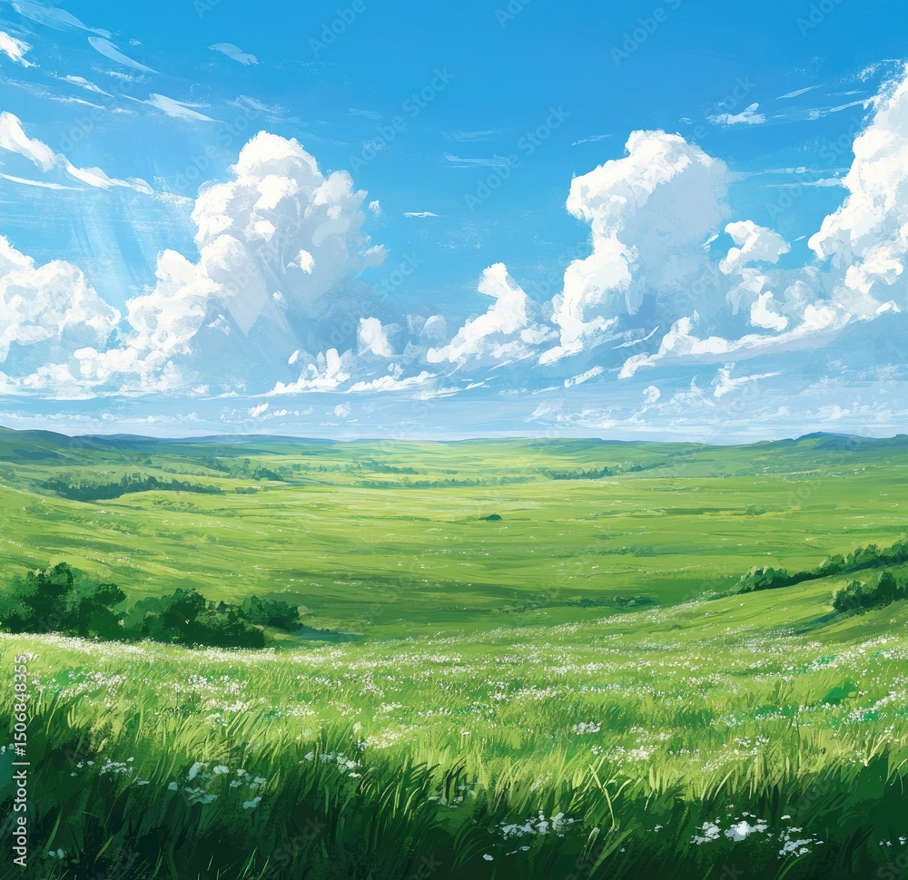 Obraz premium Sunny Prairie Landscape