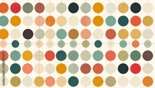 Retro dots and lines pattern in vibrant tones