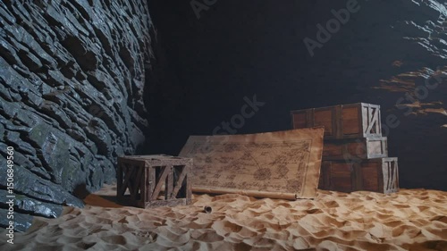 Underground tunnel exploration reveals ancient map on desert sands