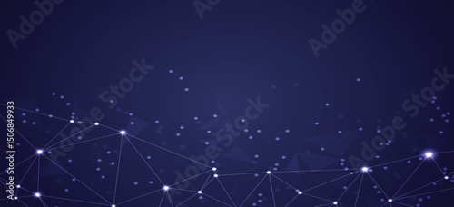 Abstract polygonal space low poly dark background with connecting dots and lines. Connection structure.vector illustrator