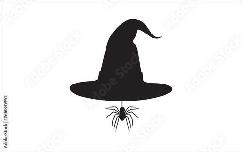halloween witch on a broom