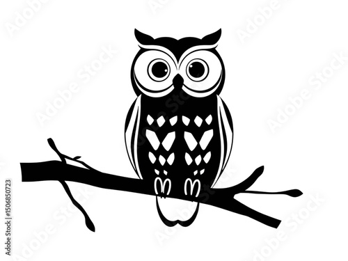 Wise Silhouette: A captivating silhouette of a majestic owl, perched gracefully upon a weathered branch, evokes a sense of wisdom and watchful observation.