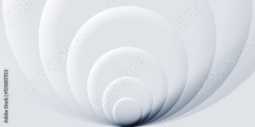 Fototapeta Naklejka Na Ścianę i Meble -  White geometric background concept. 3d circles illustration. Abstract creative texture for business template, vector illustration