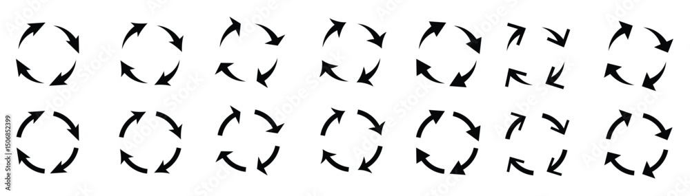 Obraz premium : set black circle arrows transparent background