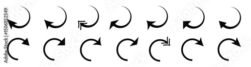 set black circle arrows transparent background