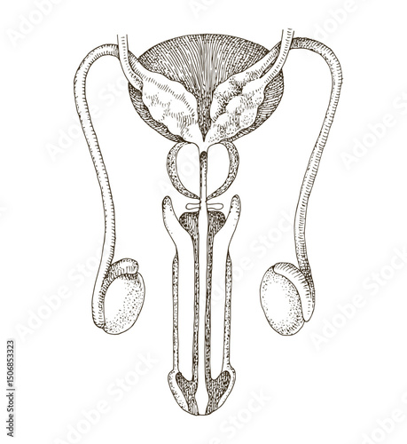 Male reproductive system illustration vector