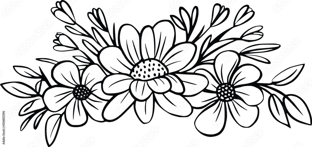 Fototapeta premium Floral Svg, Flower Svg