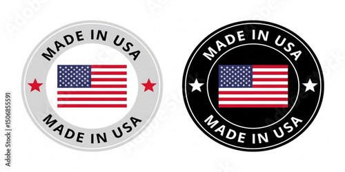 Made in USA Round Labels | American Flag Seals for Product Branding and Patriotic Marketing