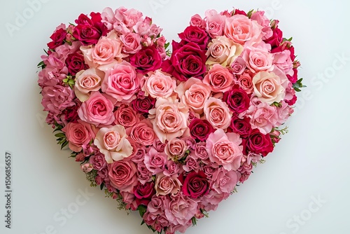 A breathtaking heart shaped arrangement of pink and red roses a symbol of love and romance beautifully crafted with soft
