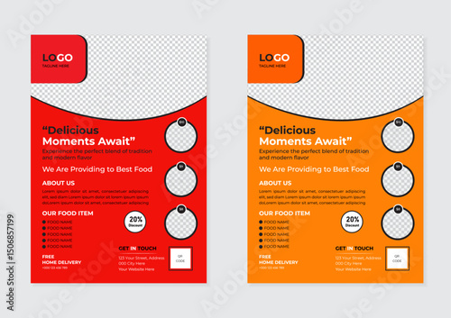 Restaurant food flyer layout design 