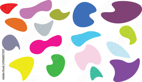 Organic Abstract Blob Shapes—Vector Set in Colored Styles, A modern set of abstract organic blob shapes in trendy colored versions. Perfect for branding.
