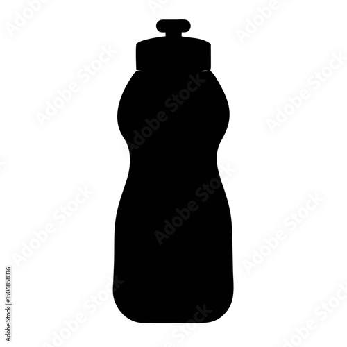 Black and white Silhouette of Water Bottle 