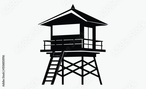 Lifeguard Tower Silhouette