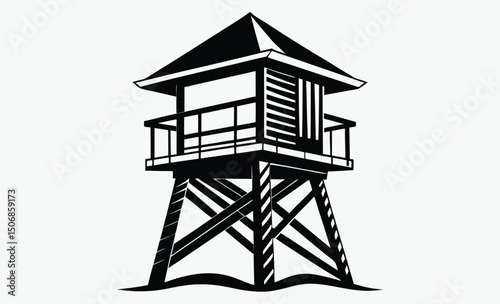 Lifeguard Tower Silhouette
