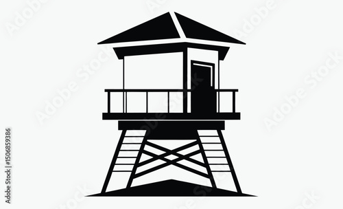 Lifeguard Tower Silhouette