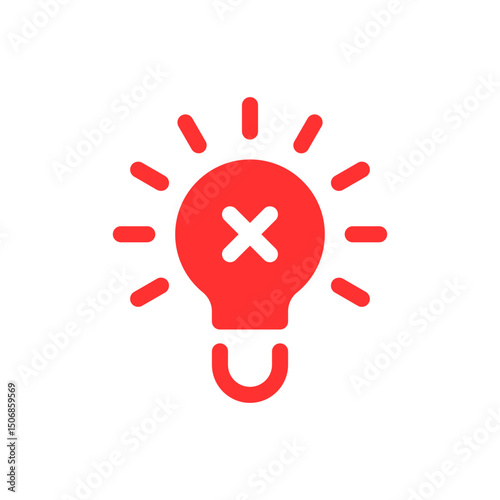 blackout icon like red led lamp with cross
