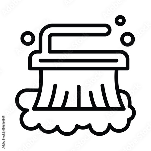 Wet Cleaning Vector outline icon. Eps 10 file