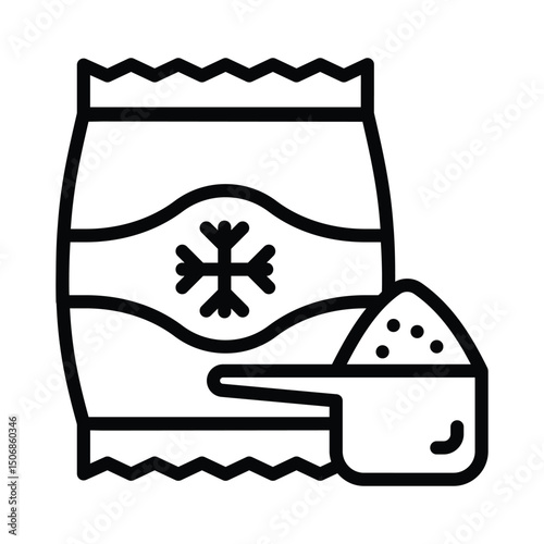 Washing Powder Vector outline icon. Eps 10 file