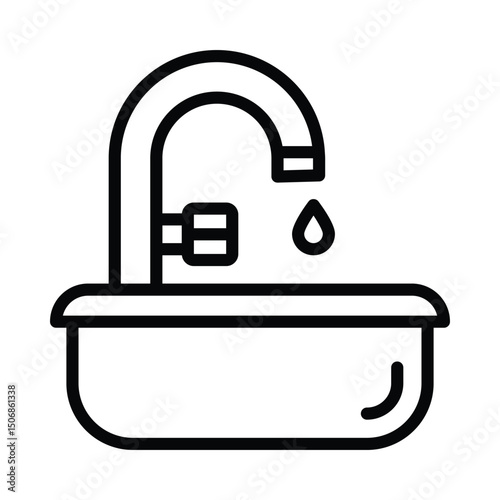 Sink Vector outline icon. Eps 10 file