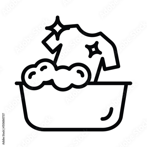 Eco Dry Cleaning Vector outline icon. Eps 10 file