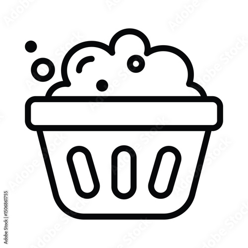 Self Foam Vector outline icon. Eps 10 file 